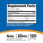 Nutricost Zeaxanthin & Lutein 20mg - 120 Softgels