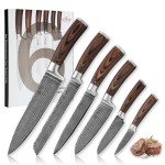 Wakoli Edib Damascus Chef Knife Set - 6pcs