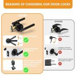 3 Pack Matte Black Interior Privacy Door Handles