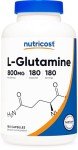 Nutricost L-Glutamine 800mg, 180 Capsules - VIP Approved