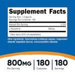 Nutricost L-Glutamine 800mg, 180 Capsules - VIP Approved