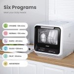 Portable Mini Dishwasher for Apartments & RVs, 6 Programs