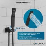 Rainfall Bathroom Shower System with Handle Set - Matte Black