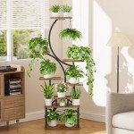 8-Tiered Indoor Plant Stand with Grow Lights, 62"" Tall