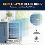 24" Stainless Steel Wine Cooler, 46 Bottle Dual Zone