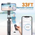 67" Selfie Stick Tripod with Remote and Light