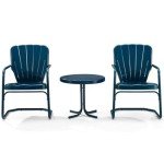 Crosley Furniture Retro Metal Seating Set - Navy