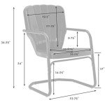 Crosley Furniture Retro Metal Seating Set - Navy