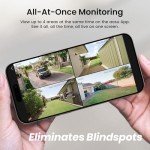 AOSU Solar Security Cameras Wireless Outdoor 4-Pack Kit