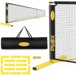 Portable Choiana Pickleball Net with Wheels & Court Lines
