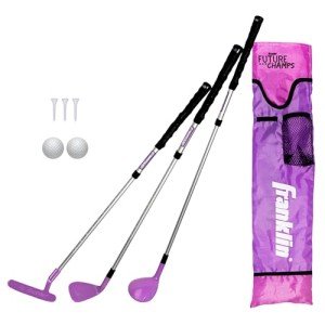 Youth Adjustable Plastic Golf Club Set - Pink