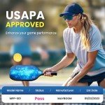 USAPA Approved Pickleball Paddles Set with Balls & Bag