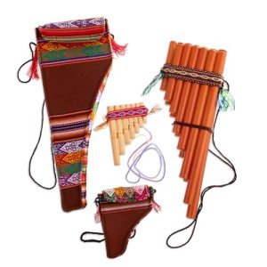NOVICA Bamboo Andean Zampona Panpipes Set, Pair, Inca Serenade