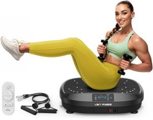 FLYBIRD Vibration Plate Exercise Machine with Resistance Bands