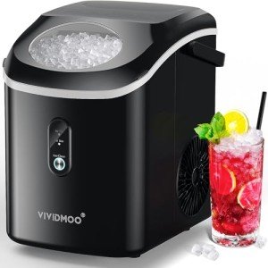 VIVIDMOO Nugget Ice Maker, 33 Lbs/Day, Self-Cleaning