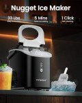 VIVIDMOO Nugget Ice Maker, 33 Lbs/Day, Self-Cleaning