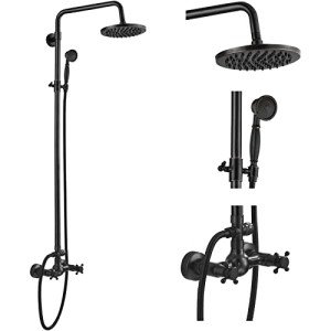 Oil Rubbed Bronze Rain Shower System with Handheld Spray