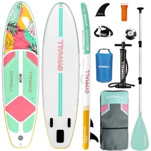 GYMMALL Inflatable Stand Up Paddle Board, SUP - Pink