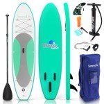 SereneLife Inflatable Stand-Up Paddle Board Kit
