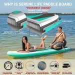SereneLife Inflatable Stand-Up Paddle Board Kit