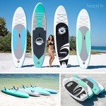 SereneLife Inflatable Stand-Up Paddle Board Kit