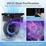 POMORON Air Purifier: Large Room, UV Light, HEPA Filter