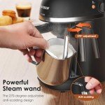 SOWTECH Espresso Maker with Milk Frother - Black