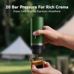 CERA+ Portable Self-Heating Espresso Maker, 20 Bar Pressure