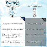 Hydrogen Water Bottle Generator, PEM/SPE Technology, LED Display