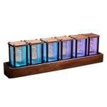 Nixie Tube Clock with Custom RGB Display, Retro Style