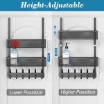 12 Hook Over The Door Organizer with 2 Baskets