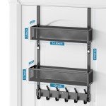 12 Hook Over The Door Organizer with 2 Baskets