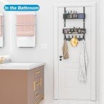 12 Hook Over The Door Organizer with 2 Baskets