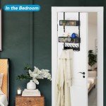 12 Hook Over The Door Organizer with 2 Baskets