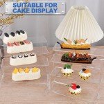 Large Acrylic Risers 8 Pcs Set - Display Decor, Cakes, Funko Pop