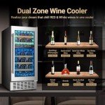 28-Bottle Dual Zone Wine Cooler with Digital Touch Screen