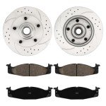 Front Brake Kit with Drilled and Slotted Rotors