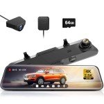 WOLFBOX G900 Mirror Dash Cam Bundle: 4K Front, 2.5K Rear, GPS, Night Vision