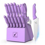 imarku Kitchen Knife Set with Built-in Sharpener & Block