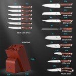 Japanese Chef Knife Set with Sharpener, Father's Day Gift