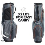 IZZO Gray/Orange Ultra-Lite Stand Golf Bag, 3.2 lbs