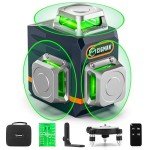 CIGMAN 3D Green Cross Line Laser Level Bundle