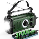 10000mAh Emergency Solar Hand Crank Radio with Phone Charger