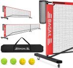 Portable 22 FT Pickleball Net Set with Wheels
