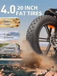 Electric Bike for Adult Peak 1500W MAX 48V/60Ah 160Mi+ 32MPH 20'' Fat Tire Ebike