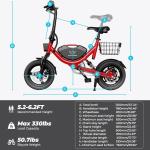 36V 710W Folding Electric Bike for Adults 22MPH Electric Bicycle Commuter 35MIle