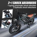 Electric Bike for Adult Peak 1500W MAX 48V/60Ah 160Mi+ 32MPH 20'' Fat Tire Ebike