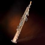 Antique Red Copper B Flat Saxophone Kit, Professional Soprano Straight Sax Musical Instrument with Carrying Bag