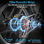 Electric Bike for Adults, 1000W Peak Motor, 22MPH,48V Battery with Lock 55Miles