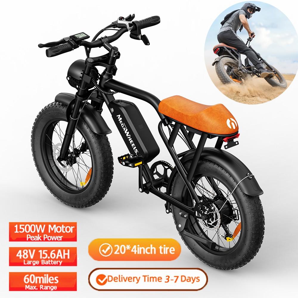 Fat Tire 20" Adult Electric Bike 1500W 48V 15.6Ah 33MPH Bicycle E-Mountain Bike